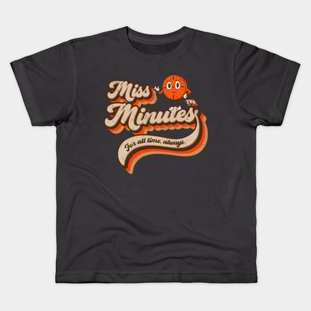 MISS MINUTES Kids T-Shirt by DrMonekers